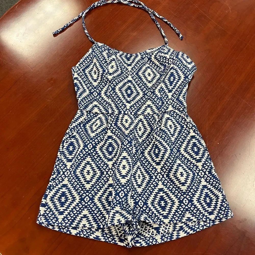 Jack by BB Dakota Blue & Gray Tribal Print Romper sz 2
